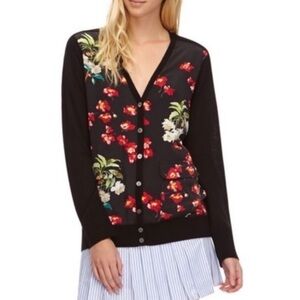 Equipment Femme Floral Silk and Wool Button Up‎ Cardigan Small #Q693-S024
